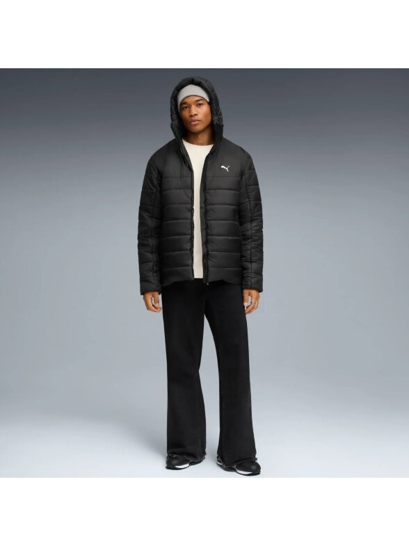 Puma ESS Hooded Padded vyriška striukė juoda 685211 01 6 Puma ESS Hooded Padded vyriška striukė juoda 685211 01 6
