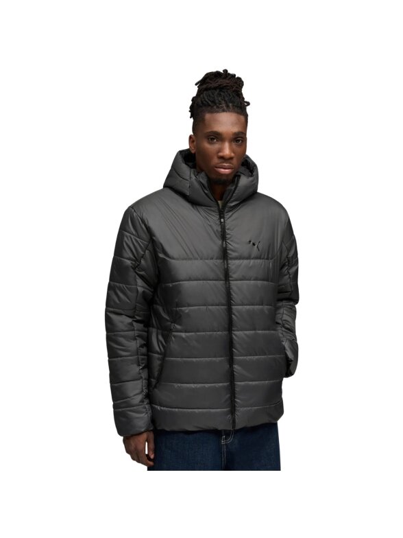 Puma ESS Hooded Padded vyriška striukė pilka 685211 44 Puma ESS Hooded Padded vyriška striukė pilka 685211 44