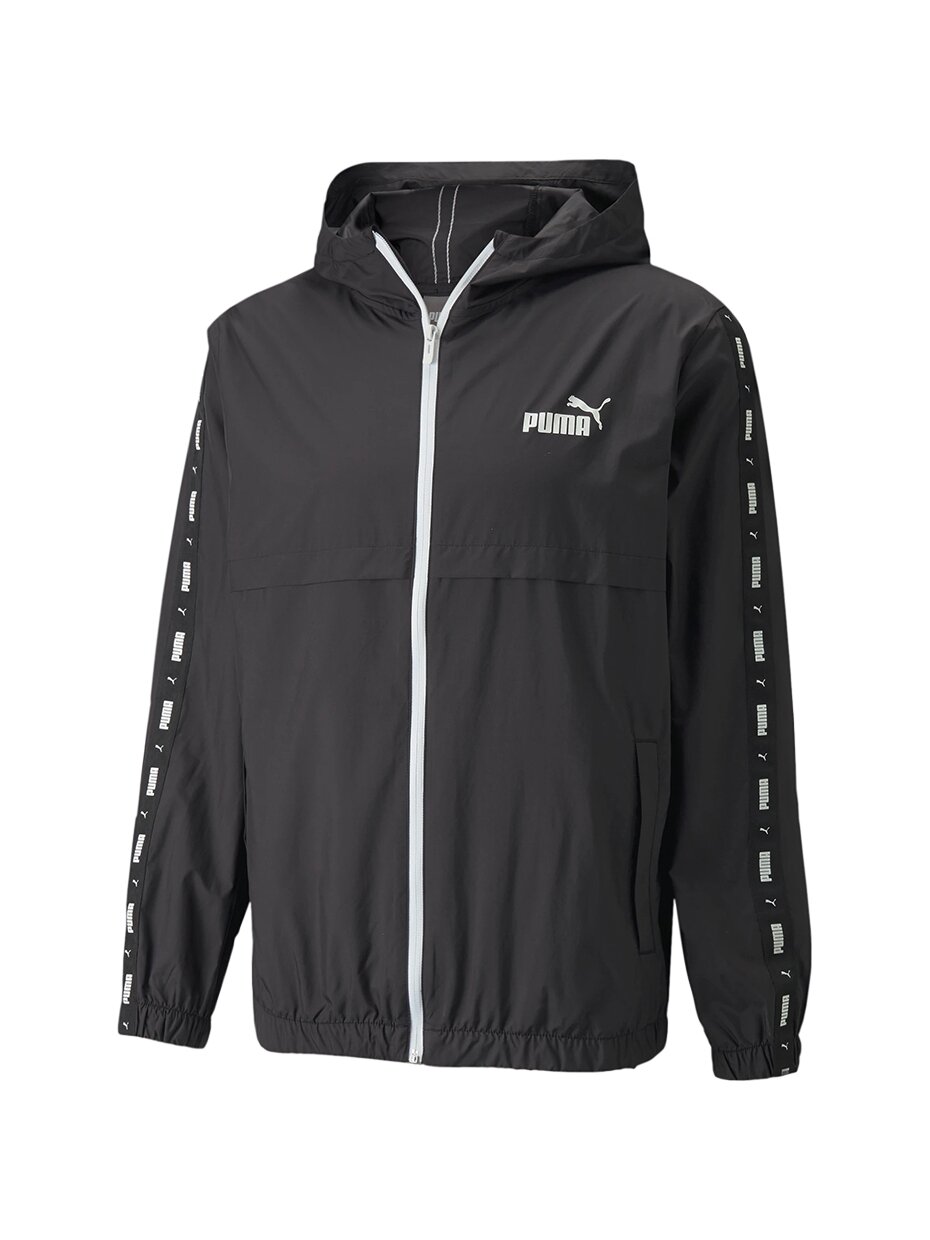 Puma ESS+TAPE Windbreaker vyriška striukė juoda 847477 01 Puma ESS+TAPE Windbreaker vyriška striukė juoda 847477 01