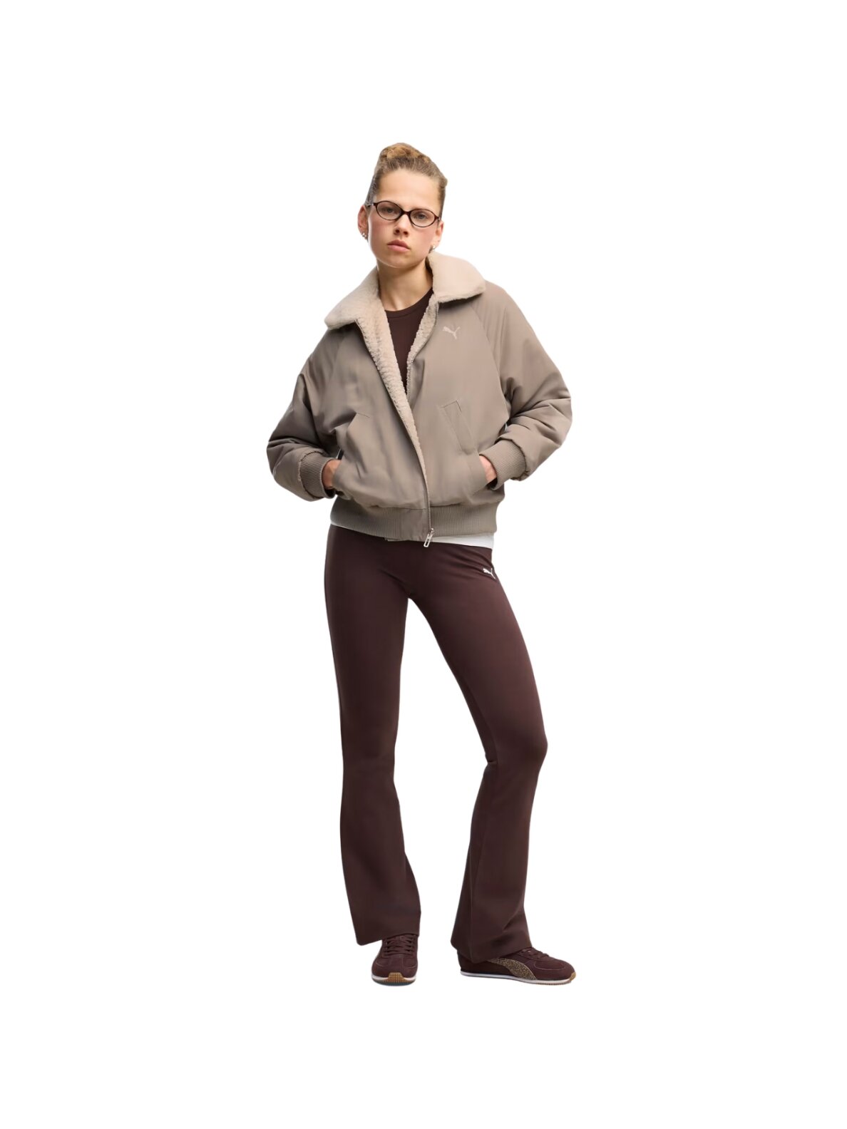 Puma moteriškos tamprės Ess High-Waist Flared, rudos 631542 33 4 Puma moteriškos tamprės Ess High-Waist Flared, rudos 631542 33 4