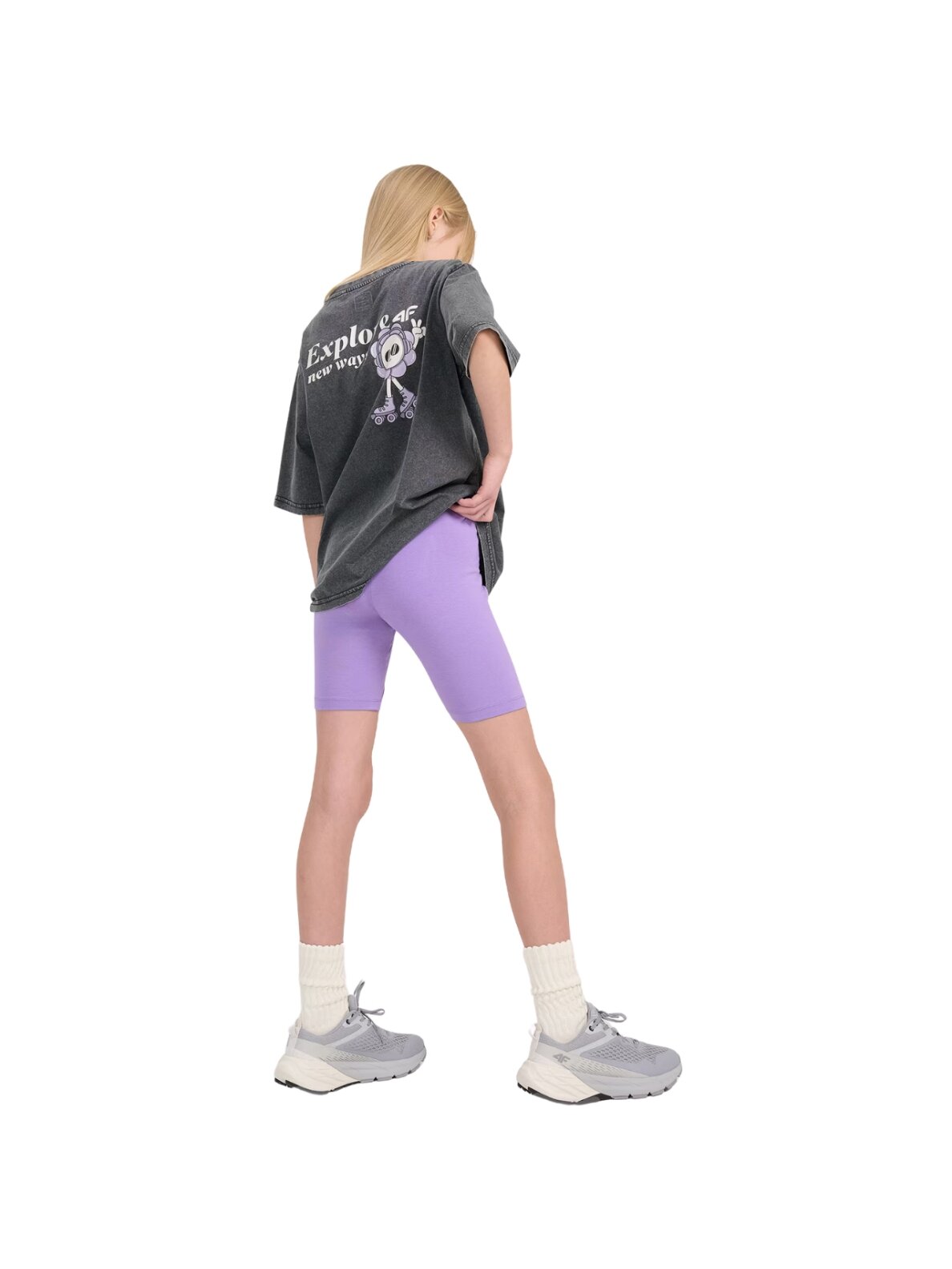4F Sportinės leginsės merginoms CAS F014 violetinės 3