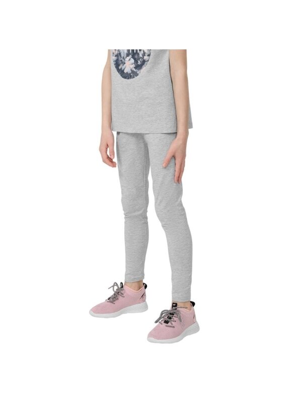 Antblauzdžiai mergaitėms 4F šaltai šviesiai pilka melanžinė HJL22 JLEG004 27M