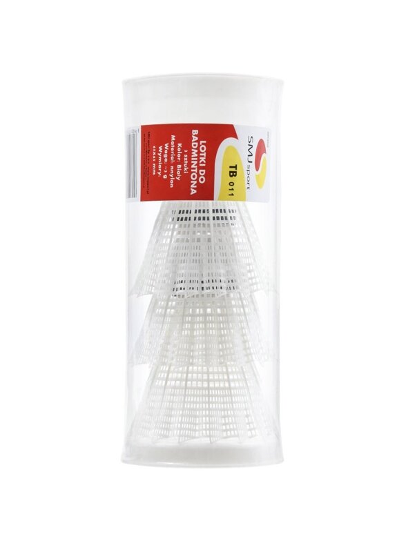 Teloon SMJ nailoniniai TB011 badmintono šautuvai, 3 vnt. baltas