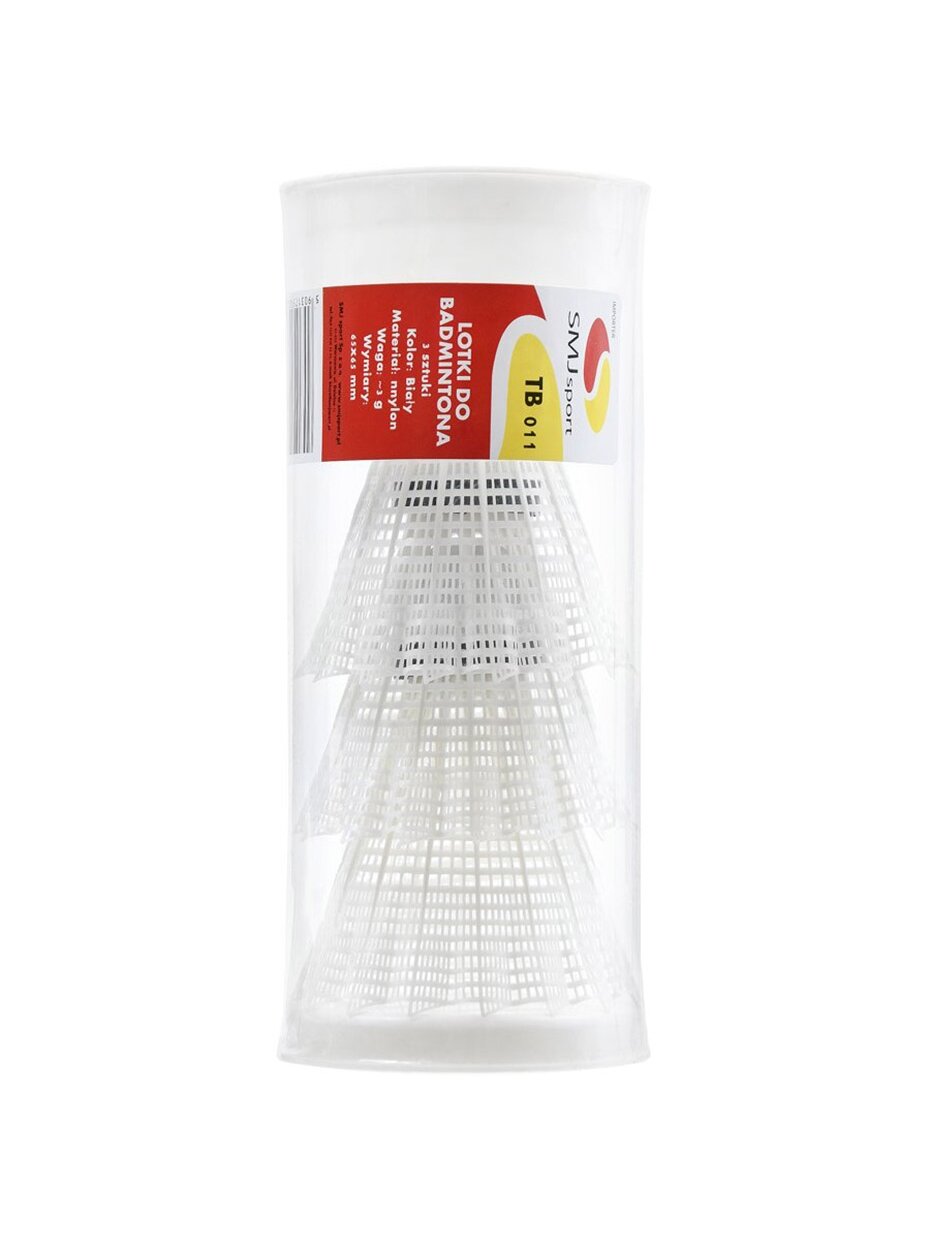 Teloon SMJ nailoniniai TB011 badmintono šautuvai, 3 vnt. baltas