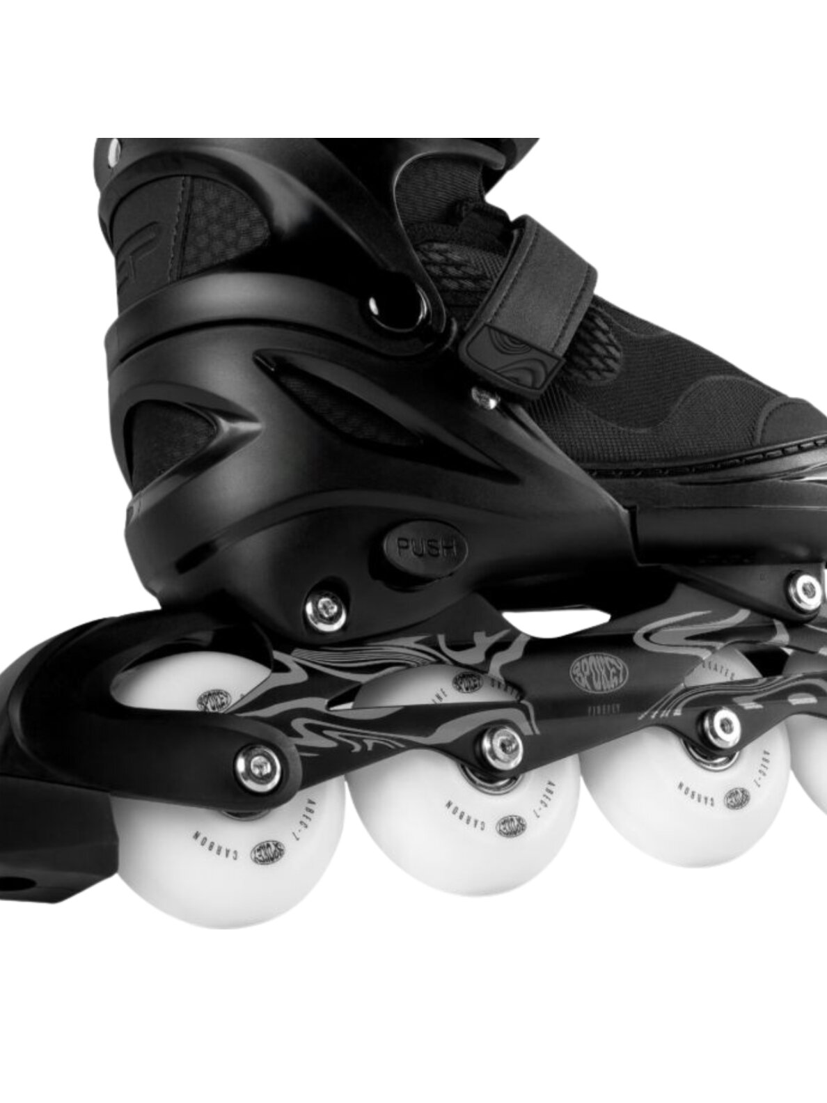 Spokey Firefly riedučiai juodai balti 5 Spokey Firefly riedučiai juodai balti 5