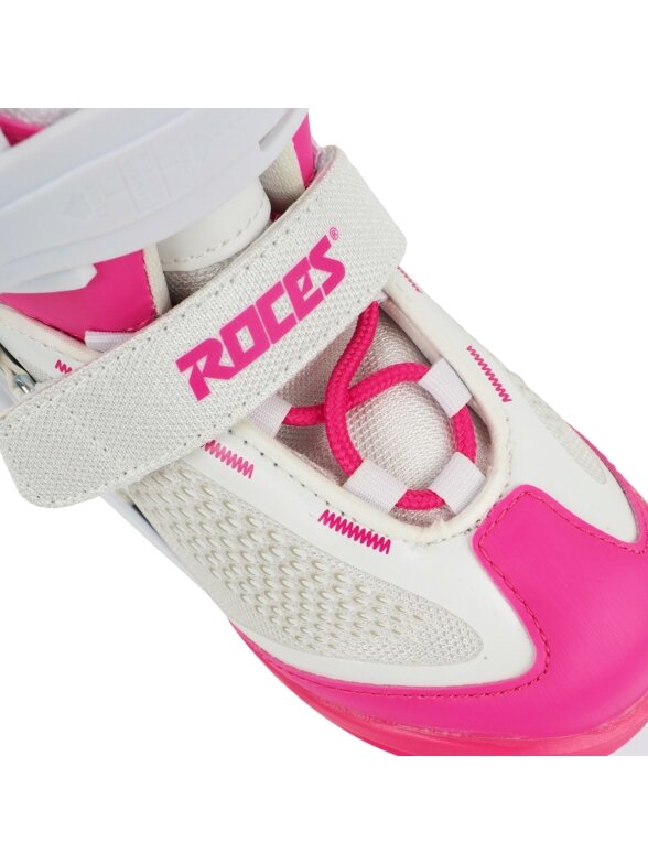 Roces Moody Ice X čiuožyklos vaikams baltos-rožinės spalvos 6