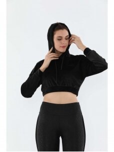 Maraton veliūrinis džemperis moterims juodas 21087
