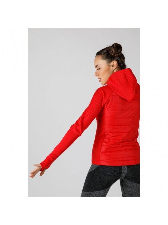 Maraton džemperis moterims su gobtuvu  15014 raudonas 2