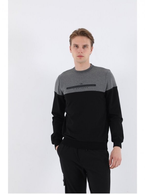 Maraton džemperis vyrams 20235 juodas / pilkas