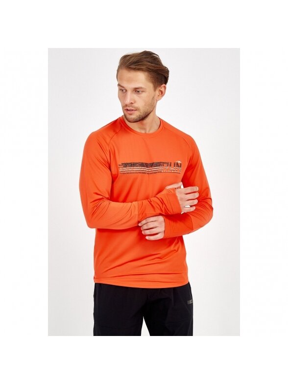 Maraton marškinėliai vyrams ilgomis rankovėmis 18397 orandžinė
