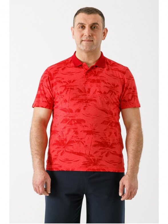 Maraton polo marškinėliai vyrams big size 18993 raudoni