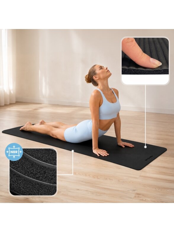 Spokey Softmat mankštos kilimėlis 183×61x1 cm juodas 944041 7