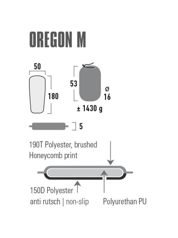 Savaime prisipučiantis kilimėlis High Peak Oregon M 180x50x5 žalias 41124 5 Savaime prisipučiantis kilimėlis High Peak Oregon M 180x50x5 žalias 41124 5