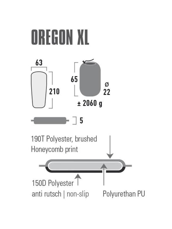 Savaime prisipučiantis kilimėlis High Peak Oregon XL 210x63x5 žalias 41126 6