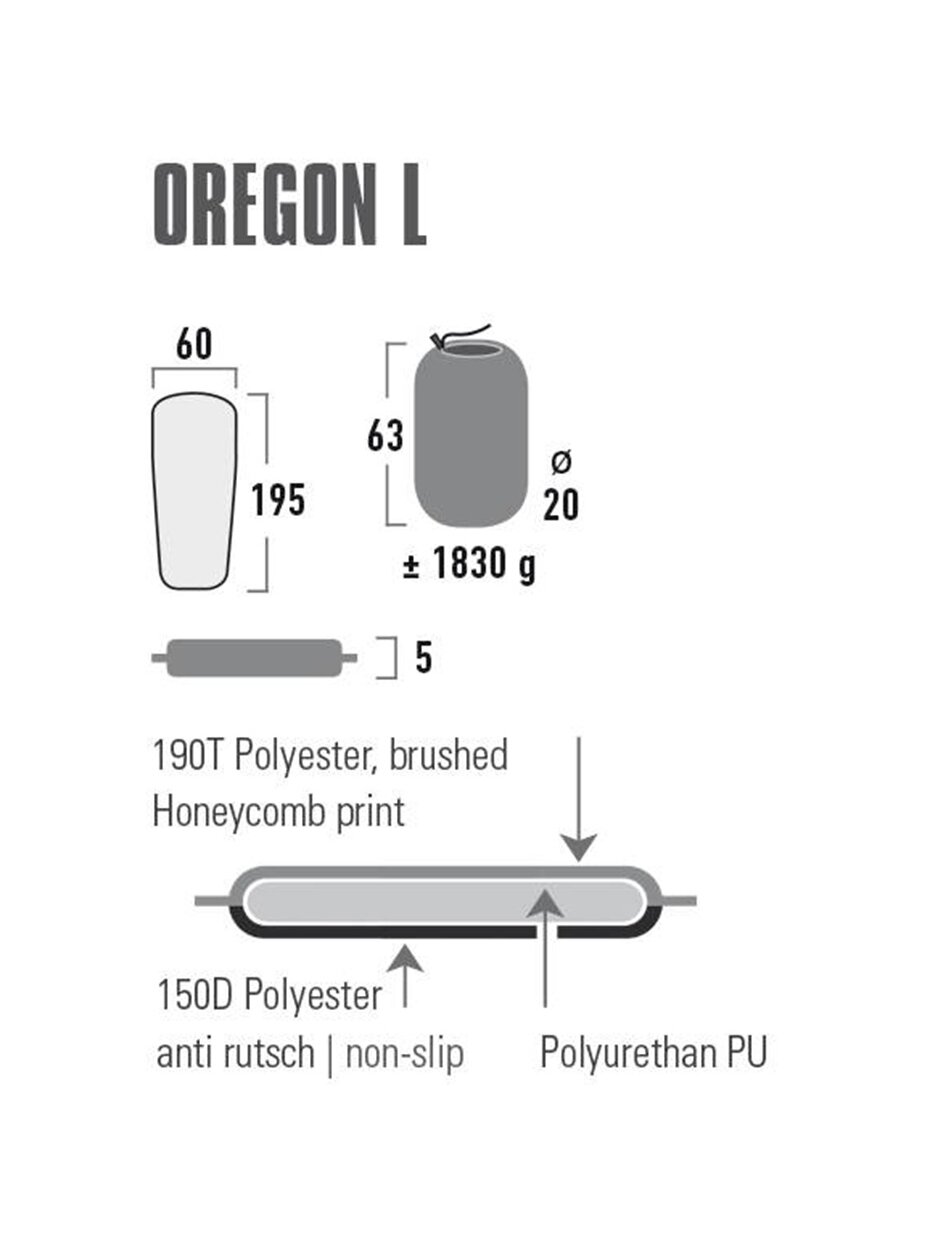 Savaime prisipučiantis kilimėlis High Peak Oregon L 195x60x5 žalias 41125 5