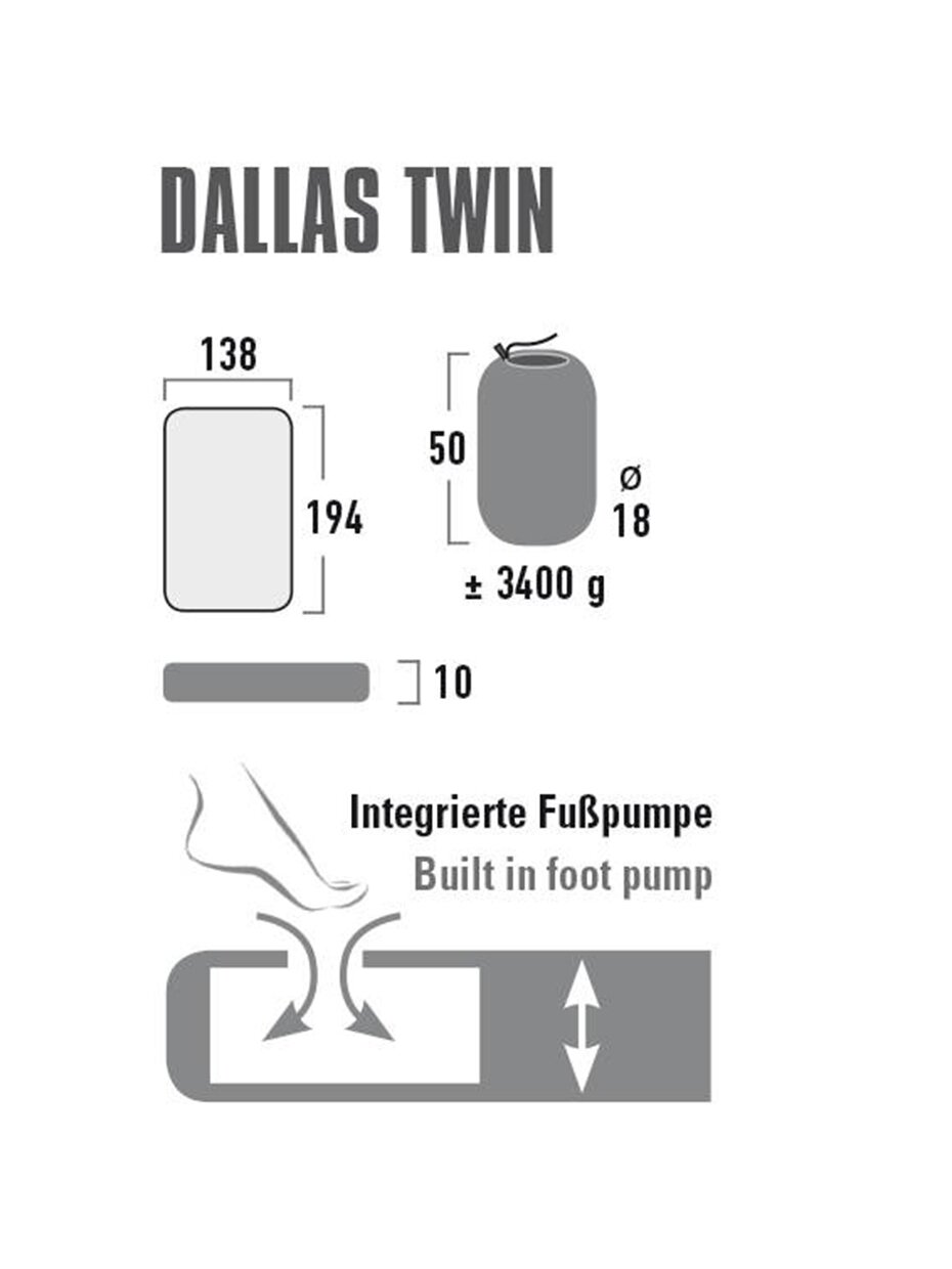 High Peak Dallas Twin čiužinys 194x138x10 žalias 41033 4 High Peak Dallas Twin čiužinys 194x138x10 žalias 41033 4