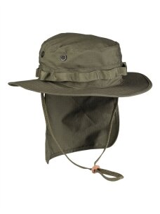 MIL-TEC British R/s Boonie kepurė su nugaros apsauga alyvžalia