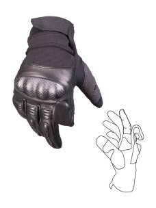 MIL-TEC taktinės pirštinės Leather Gen.ii juoda