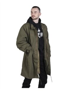 MIL-TEC US M65 Shell Parka su nuimamu pamušalu alyvžalia