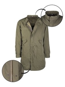 MIL-TEC US M65 Shell Parka su nuimamu pamušalu alyvžalia