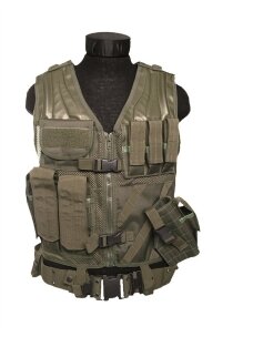 MIL-TEC USMC kovinė liemenė su diržu alyvžalia