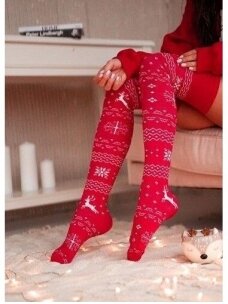 Milena ilgos kalėdinės kojinės 145/AC017 raudonos