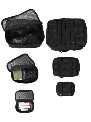 Mil-Tec 3 vnt tinklinio maišelio rinkinys 16003802, juoda