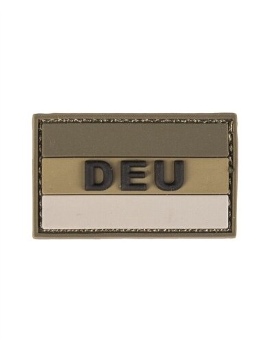 Mil-Tec Vokiškas PVC 3d Patch ′deu′ W. Hook&loop Clos. Lg 16822150, alyvžalia