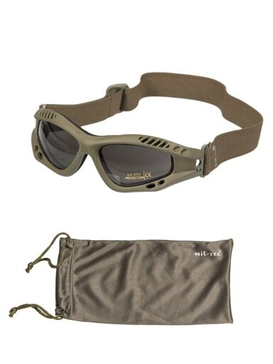 MIL-TEC Commando Goggles Air Pro dūminės alyvžalios