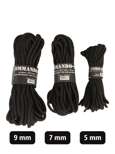 MIL-TEC Commando Rope 5mm (15m) juoda