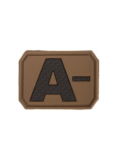 MIL-TEC Dark 3D Blood Type Patch A Negative našlaitė alyvžalia
