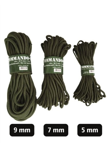 MIL-TEC Komando Virvė 5mm (15m) alyvžalia