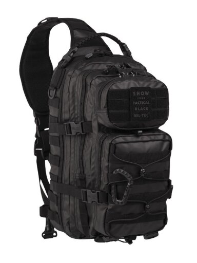 Mil-Tec One Strap Assault kuprinė Large 25L, taktinė juoda Mil-Tec One Strap Assault kuprinė Large 25L, taktinė juoda