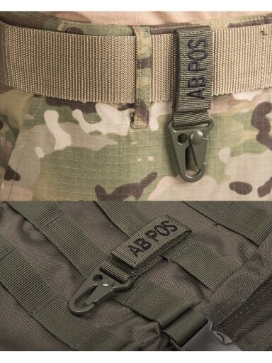Mil-Tec Taktiškumas. Keyholder Blood Ab Positive 5 vnt./pak 15917501, alyvžalia