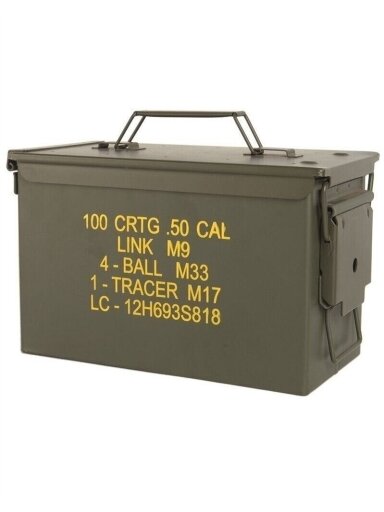 MIL-TEC US M2A1 Kal. 50 Šovinių Dėžė Plieno alyvžalia