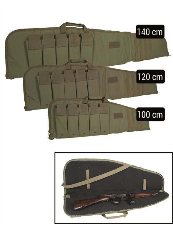 MIL-TEC Šautuvo futrolas 100 cm su dirželiu alyvžalia MIL-TEC Šautuvo futrolas 100 cm su dirželiu alyvžalia