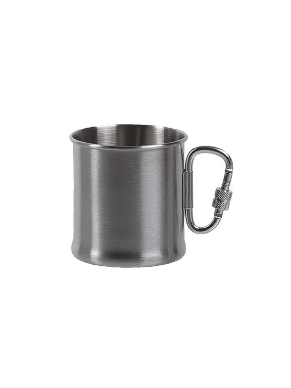 MIL-TEC puodelis su karabinu iš nerūdijančio plieno 250ml