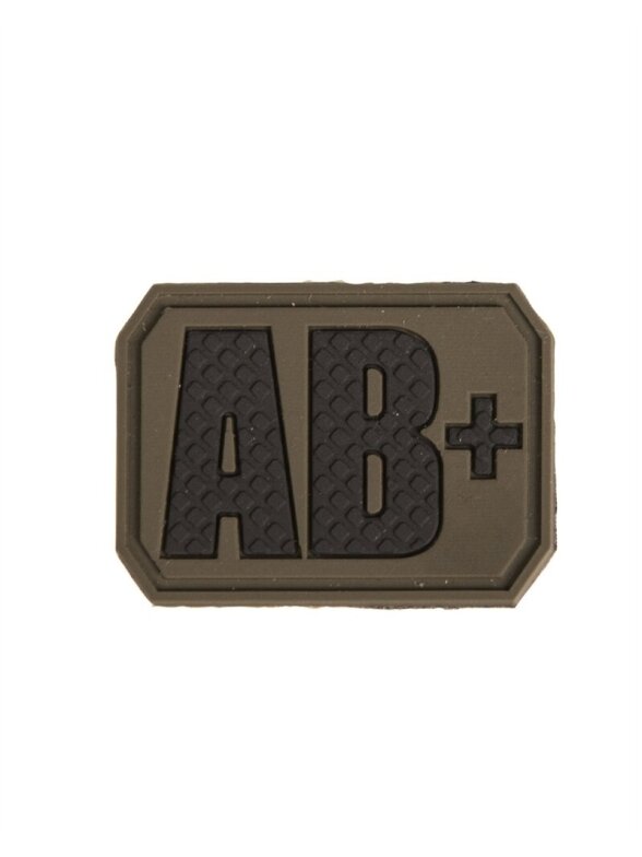 MIL-TEC 3D Blood Type Patch Ab Positive krūvinis ženklas alyvžalia MIL-TEC 3D Blood Type Patch Ab Positive krūvinis ženklas alyvžalia
