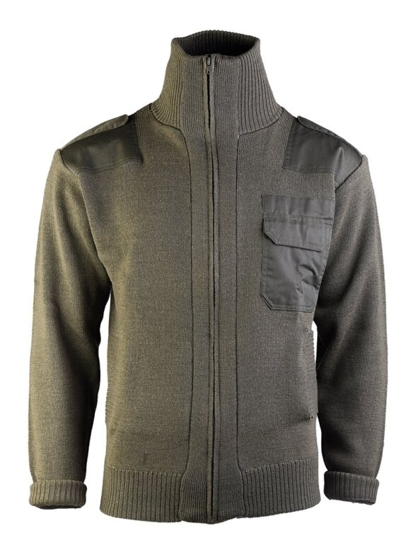 MIL-TEC Cardigan 80% vilnos 20% akrilo alyvžalia MIL-TEC Cardigan 80% vilnos 20% akrilo alyvžalia