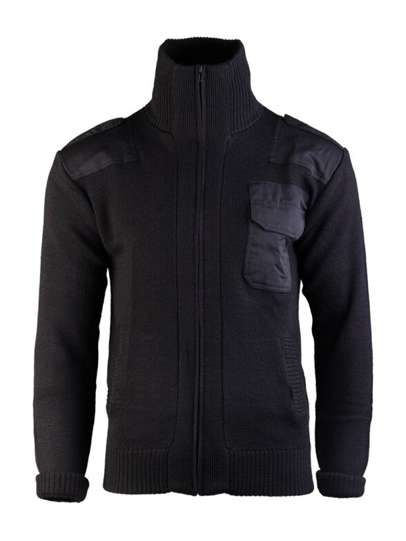 MIL-TEC Megztinis Cardigan 80/20 juoda