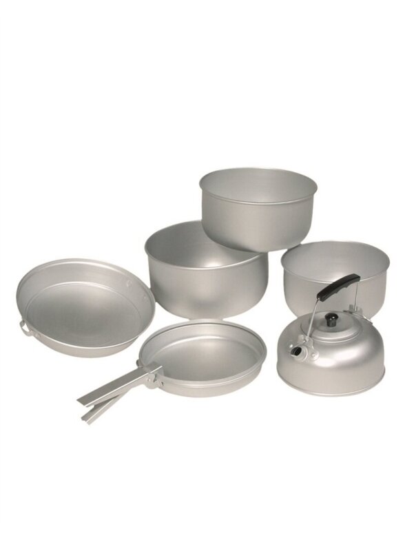MIL-TEC Alu Cook-set (3 puodai, keptuvė, arbatinukas) 14661000 MIL-TEC Alu Cook-set (3 puodai, keptuvė, arbatinukas) 14661000