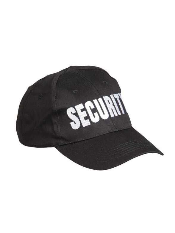 MIL-TEC beisbolo kepurė su "security" siuvinėjimu juoda MIL-TEC beisbolo kepurė su "security" siuvinėjimu juoda