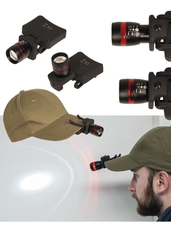 MIL-TEC Čiuožyklė su LED Cree žibintuvėliu juoda 1