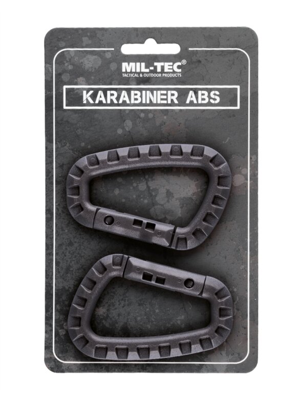 MIL-TEC Karabinas iš ABS plastiko (2 vnt./blistelyje) juoda