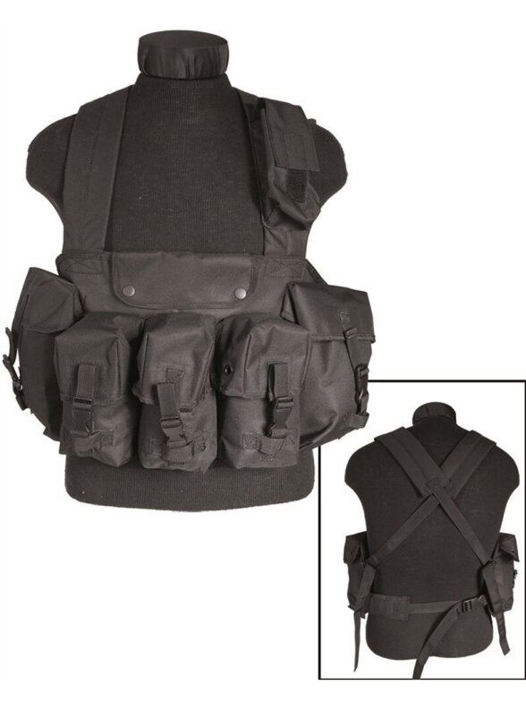 MIL-TEC Chest Rig 6-pocket taktinis liemenė juoda MIL-TEC Chest Rig 6-pocket taktinis liemenė juoda