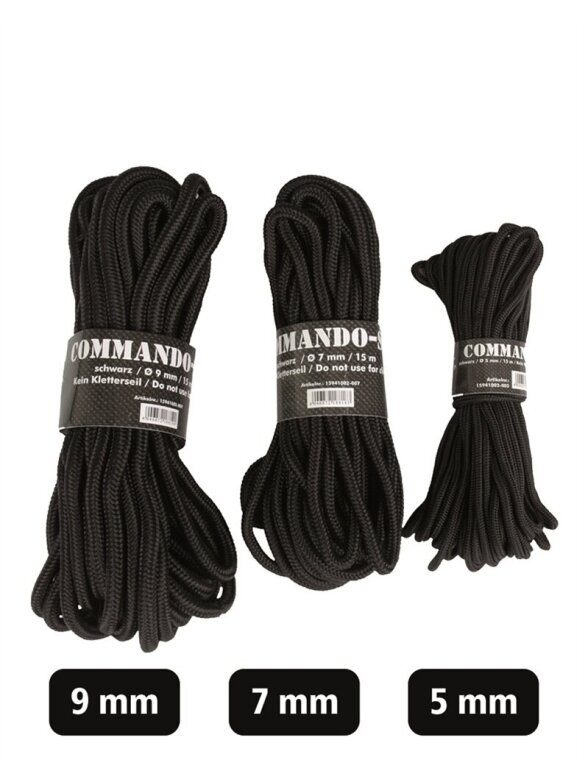 MIL-TEC Commando Rope 5mm (15m) juoda MIL-TEC Commando Rope 5mm (15m) juoda