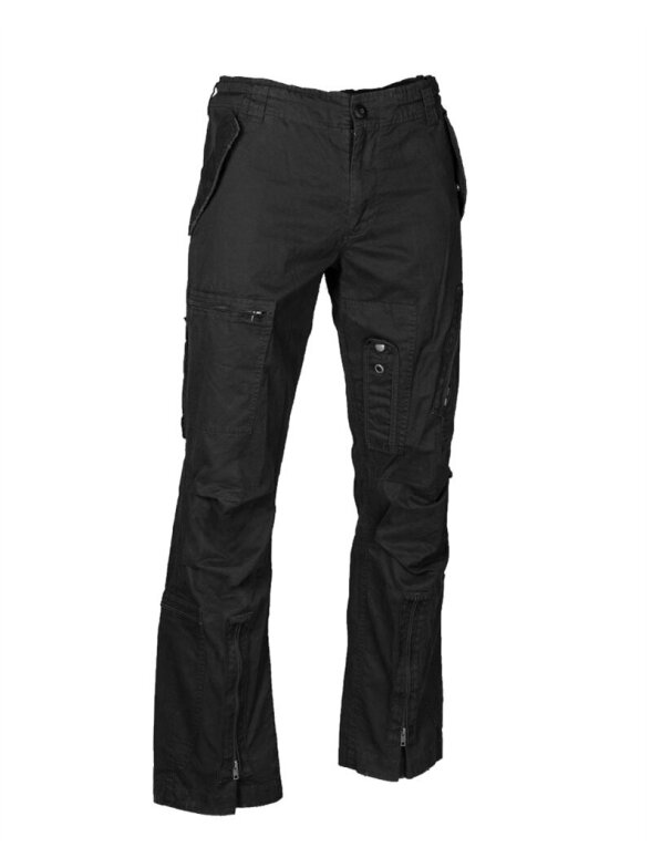 MIL-TEC Cotton Prewash Pilot kargo kelnės „straight Cut" juoda