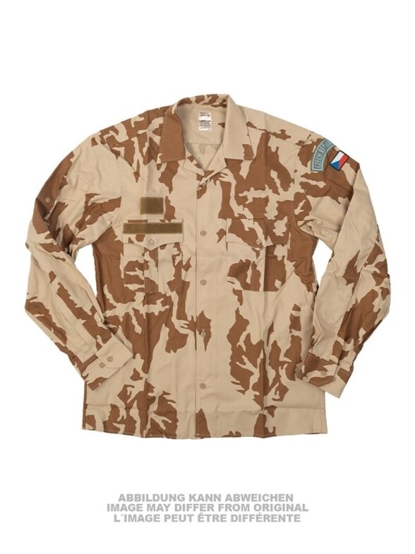 MIL-TEC Czech Desert Field Shirt Long Sleeves smėlinė marškiniai MIL-TEC Czech Desert Field Shirt Long Sleeves smėlinė marškiniai