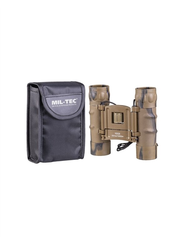 MIL-TEC Desert Gen.ii sulankstuojami žiuronai 10x25 smėlinė