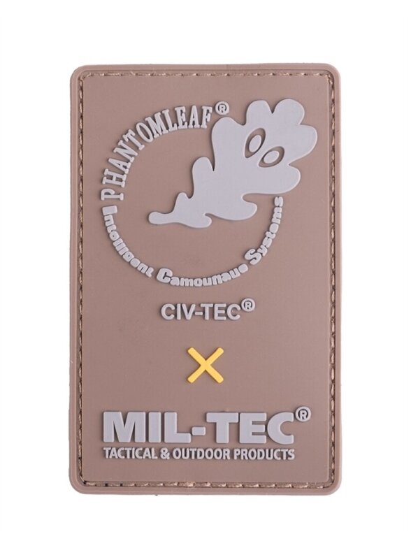 MIL-TEC Dk PVC Phantomleaf®3D lipdukas su kabliuku ir kilpa smėlinė MIL-TEC Dk PVC Phantomleaf®3D lipdukas su kabliuku ir kilpa smėlinė